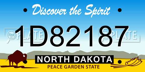 1D82187 North Dakota License Plate