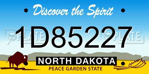 1D85227 North Dakota License Plate