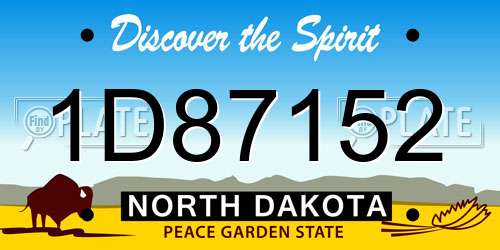 1D87152 North Dakota License Plate