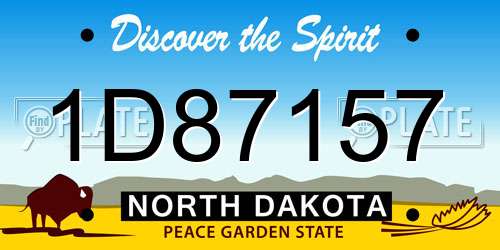 1D87157 North Dakota License Plate