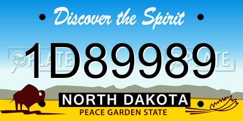 1D89989 North Dakota License Plate