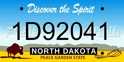 1D92041 North Dakota License Plate