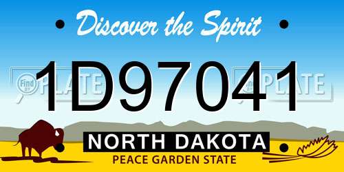 1D97041 North Dakota License Plate