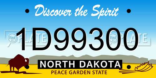 1D99300 North Dakota License Plate