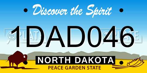 1DAD046 North Dakota License Plate