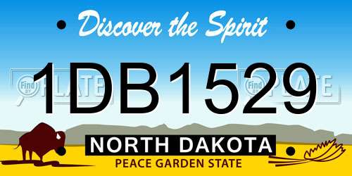 1DB1529 North Dakota License Plate