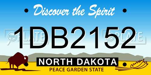 1DB2152 North Dakota License Plate