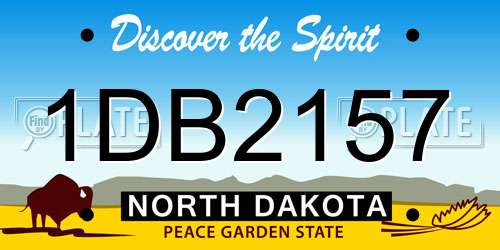 1DB2157 North Dakota License Plate
