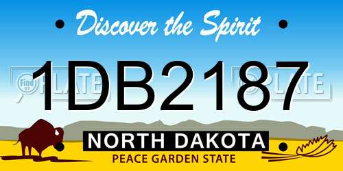 1DB2187 North Dakota License Plate