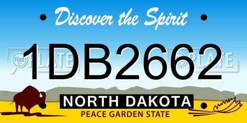 1DB2662 North Dakota License Plate