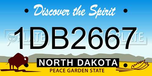 1DB2667 North Dakota License Plate