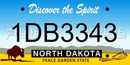 1DB3343 North Dakota License Plate