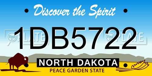 1DB5722 North Dakota License Plate
