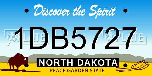 1DB5727 North Dakota License Plate