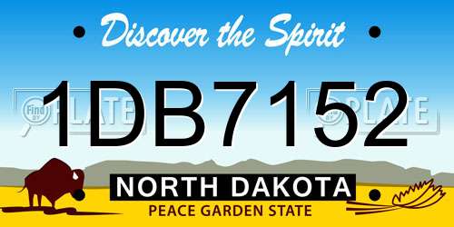 1DB7152 North Dakota License Plate