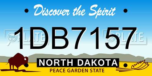 1DB7157 North Dakota License Plate