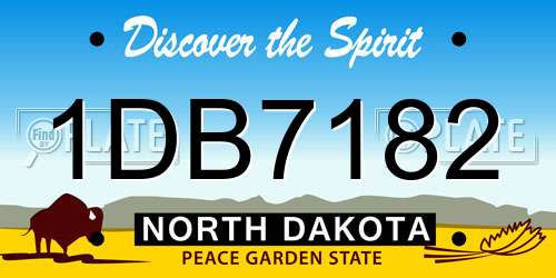 1DB7182 North Dakota License Plate
