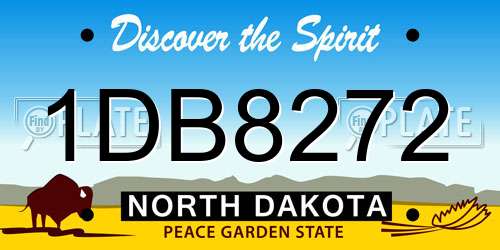 1DB8272 North Dakota License Plate