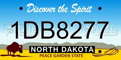 1DB8277 North Dakota License Plate