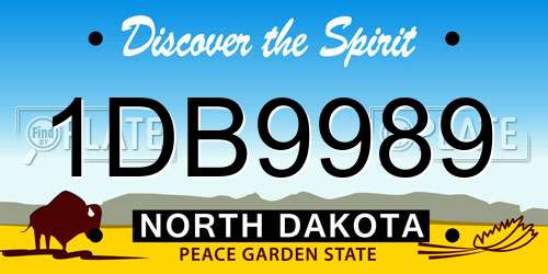 1DB9989 North Dakota License Plate