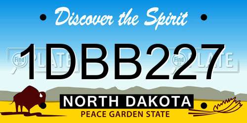 1DBB227 North Dakota License Plate
