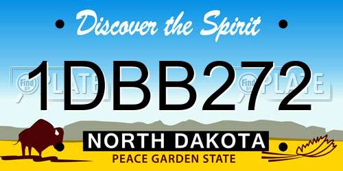 1DBB272 North Dakota License Plate