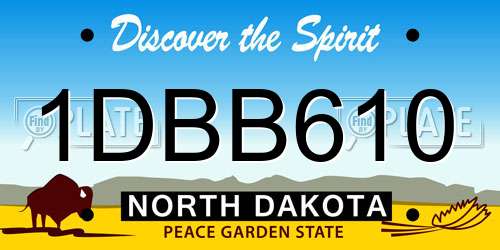 1DBB610 North Dakota License Plate