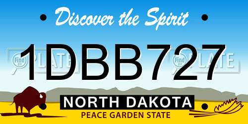 1DBB727 North Dakota License Plate