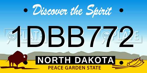 1DBB772 North Dakota License Plate