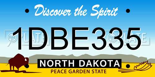 1DBE335 North Dakota License Plate