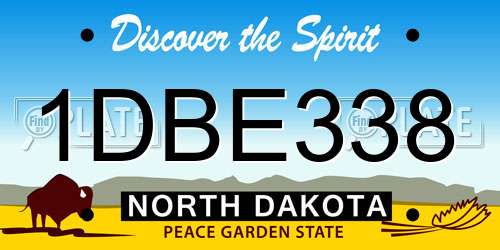 1DBE338 North Dakota License Plate