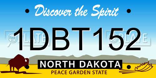 1DBT152 North Dakota License Plate