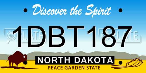 1DBT187 North Dakota License Plate