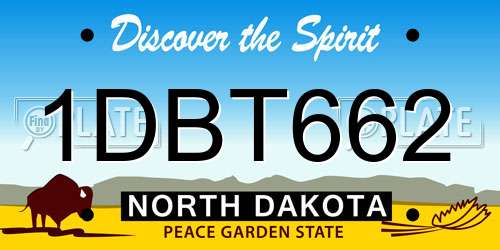 1DBT662 North Dakota License Plate