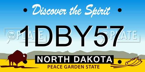 1DBY57 North Dakota License Plate