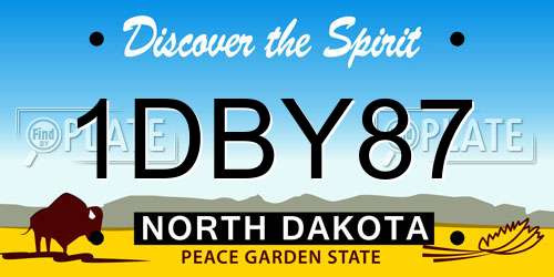 1DBY87 North Dakota License Plate