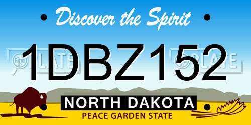 1DBZ152 North Dakota License Plate