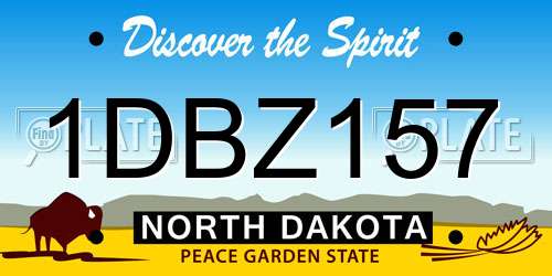 1DBZ157 North Dakota License Plate