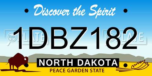 1DBZ182 North Dakota License Plate