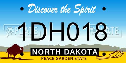 1DH018 North Dakota License Plate