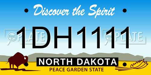 1DH1111 North Dakota License Plate