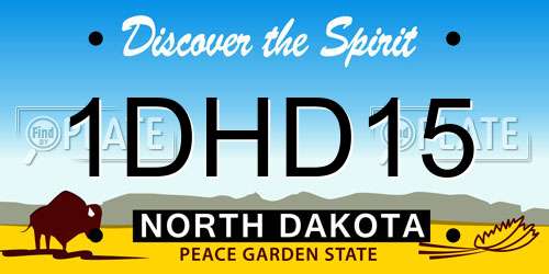 1DHD15 North Dakota License Plate