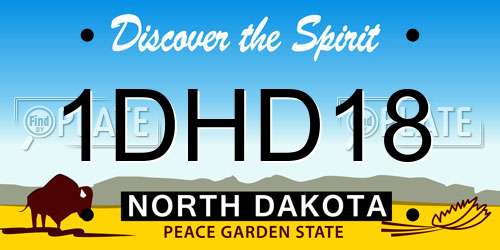 1DHD18 North Dakota License Plate
