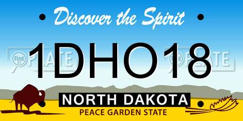 1DHO18 North Dakota License Plate