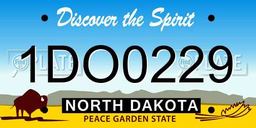 1DO0229 North Dakota License Plate