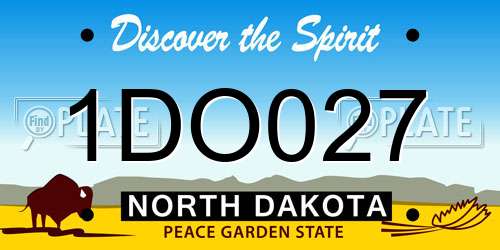 1DO027 North Dakota License Plate