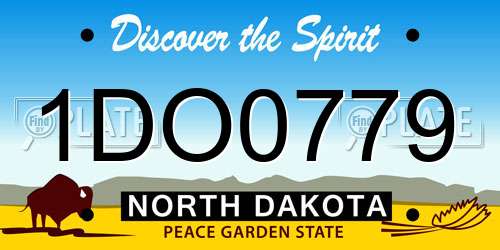 1DO0779 North Dakota License Plate