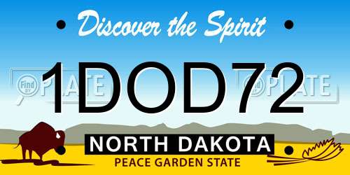 1DOD72 North Dakota License Plate