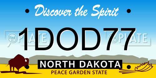 1DOD77 North Dakota License Plate