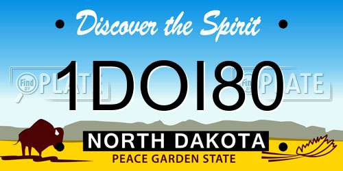 1DOI80 North Dakota License Plate